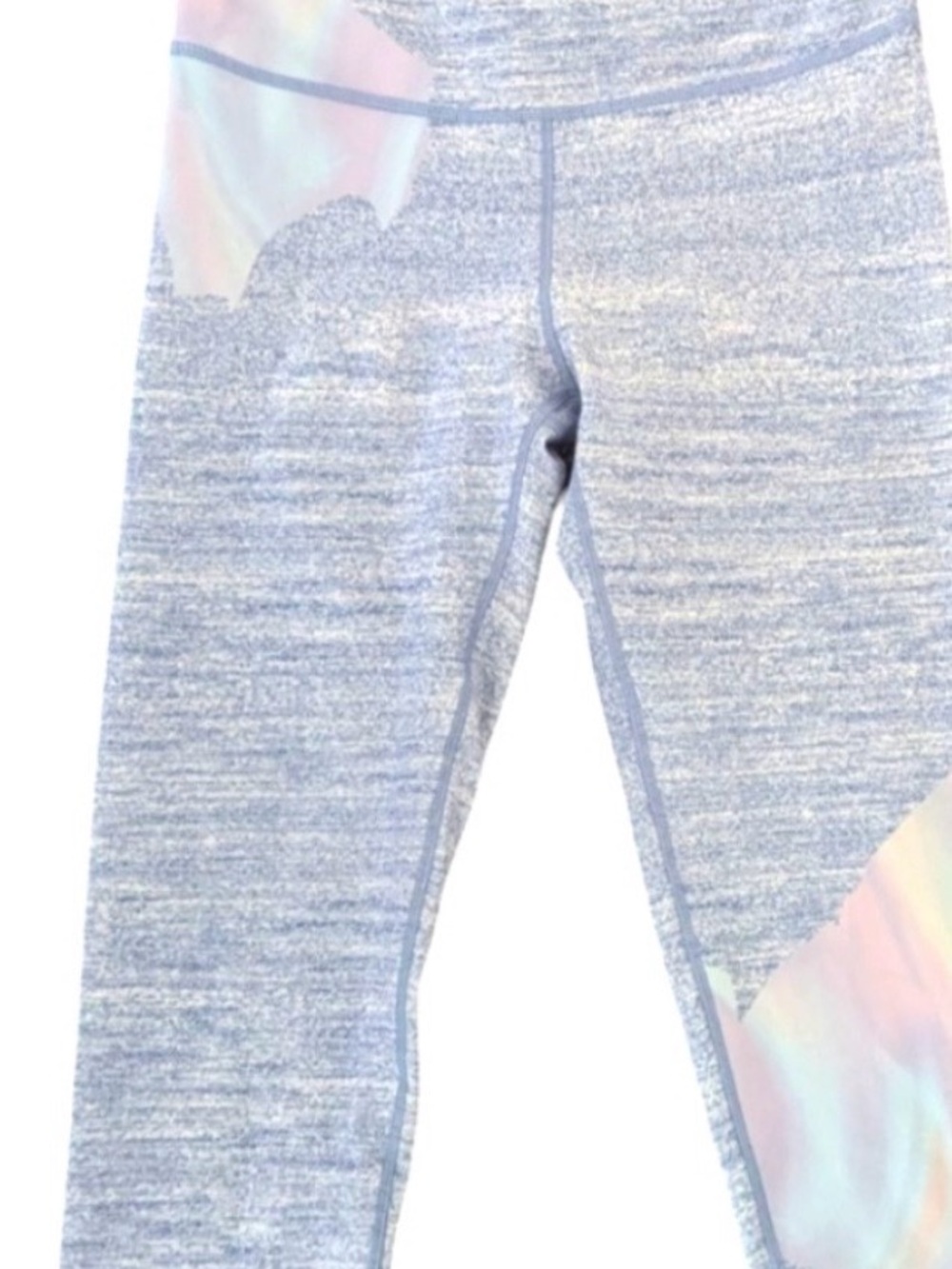 Peloton Capri Gray Heather Leggings with Pastel Accents